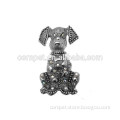 Wholesale 5.5*3cm Antique Silver Tone with AB Crystal Dog Brooch